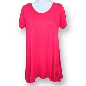 Goo Yoo Women’s Solid Short Sleeve Tunic Top Lilac S